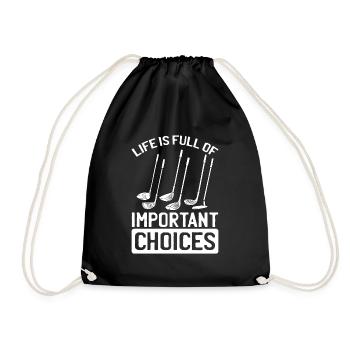Golf Golfer Golf Clubs Sport Golf Ball Saying - Drawstring Bag - black - Front