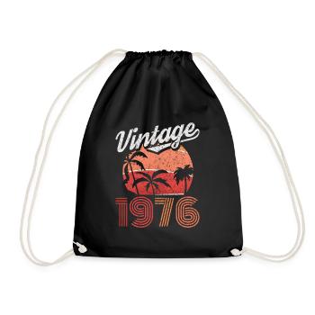Vintage 1976 76 Anniversaire Rétro Millésime cadeau - Sac de sport léger - noir - Devant