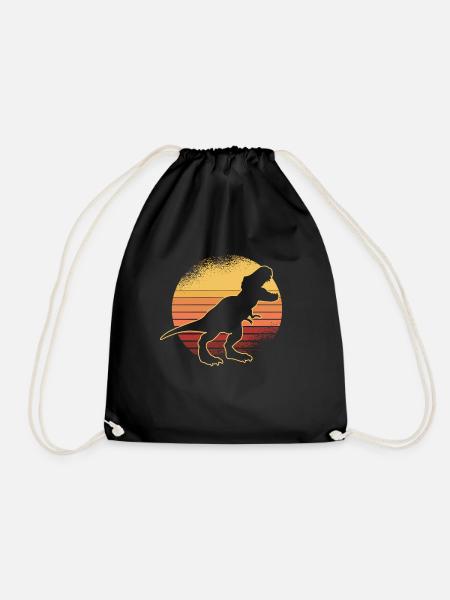 T-Rex Rex Dinosaurier Retro Spruch Geschenk - Turnbeutel - Schwarz