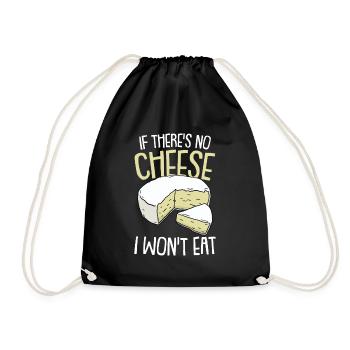 Cheese Cheese Cheddar Mouse Cheese Piece Saying Gift - Drawstring Bag - black - Front