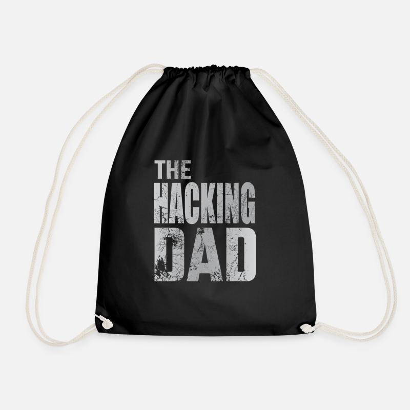 The Hacking Dad Hacker Vater Papa Code Computer - Turnbeutel - Schwarz