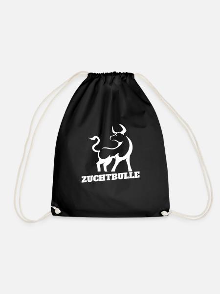 Zuchtbulle Krafttraining Testosteron Geschenk - Turnbeutel - Schwarz