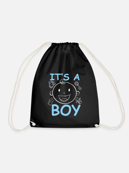 Its a Boy Baby Sex Boy Pregnancy - Drawstring Bag - black