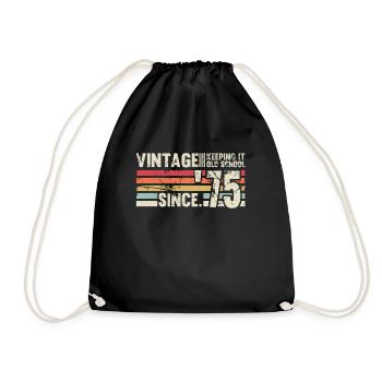 Vintage 1975 75 Anniversaire Rétro Millésime cadeau - Sac de sport léger - noir - Devant