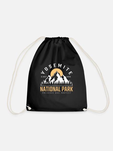 Yosemite Nationalpark Abenteuer Berge Geschenk - Turnbeutel - Schwarz