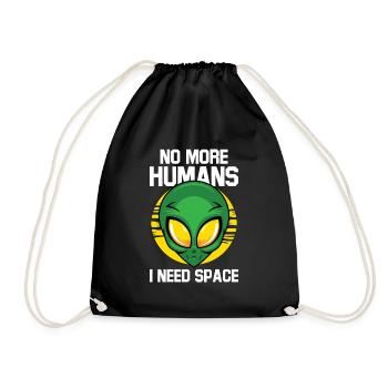 Alien Ufo Außerirdisch Aliens Area Geheim Geschenk - Turnbeutel - Schwarz - Vorne