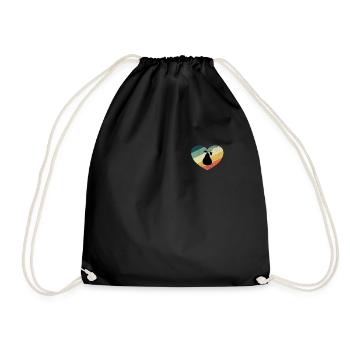 Birne Obst Frucht Birnen Herz Retro Geschenk - Turnbeutel - Schwarz - Vorne