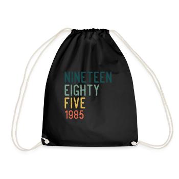 Vintage 1985 85 Birthday Retro Vintage Gift - Drawstring Bag - black - Front
