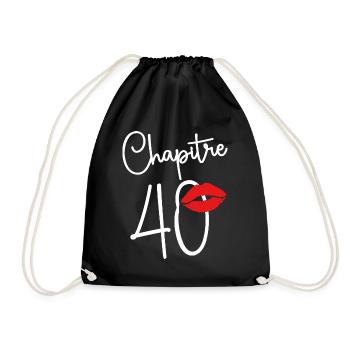 Chapitre 40 Ans Joyeux Cadeau Anniversaire 40 Ans - Sac de sport léger - noir - Devant
