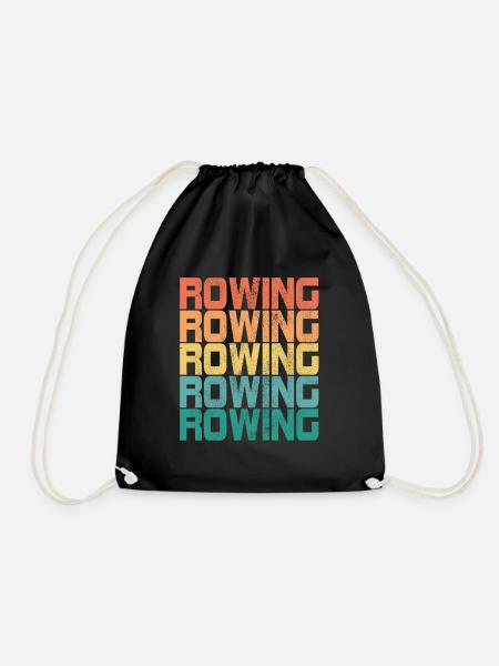 Rudern Ruderer Ruder Spruch Retro Geschenk - Turnbeutel - Schwarz