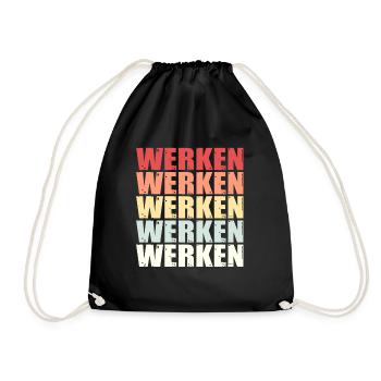Arbeit Werk Werkzeug Spruch Retro Geschenk - Turnbeutel - Schwarz - Vorne