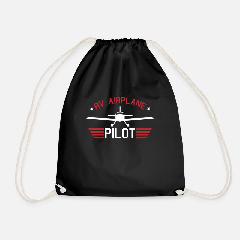 Airplane Flugzeug RV Pilot Spruch Geschenk - Turnbeutel - Schwarz