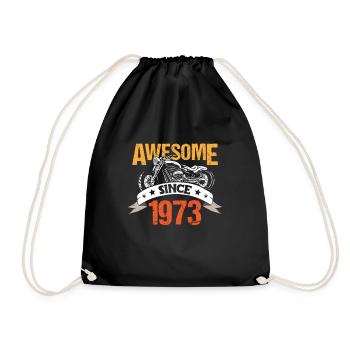 Geburtstag 1973 73 Vintage Biker Jahrgang Geschenk - Turnbeutel - Schwarz - Vorne