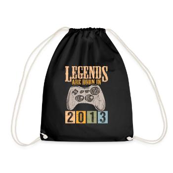 Birthday 2013 13 Gaming Retro Vintage Gift - Drawstring Bag - black - Front