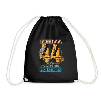 44e anniversaire Pêcheur Pêcheur Vintage Cadeau - Sac de sport léger - noir - Devant