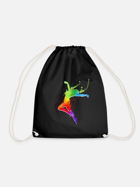 happy dancing girl - Drawstring Bag - black