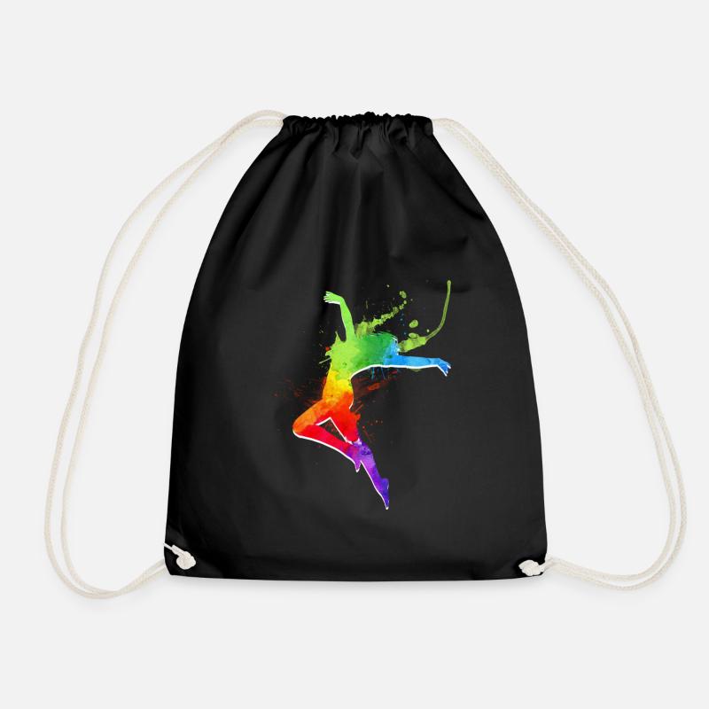 fille dansante heureuse - Sac de sport léger - noir