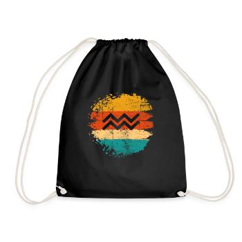 Aquarius Signe du Zodiaque Horoscope Rétro Cadeau - Sac de sport léger - noir - Devant