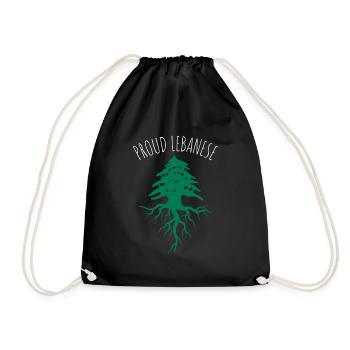 Lebanese Yalla Habibi Arabic Arab And Islam Muslim - Turnbeutel - Schwarz - Vorne