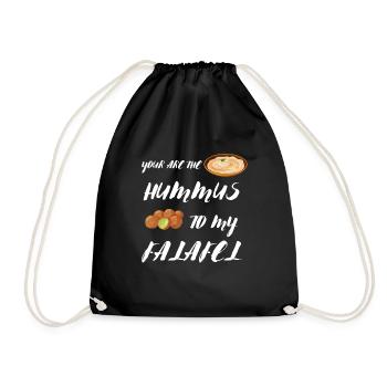 Chickpeas Hummus Tahini Falafel Pita And - Drawstring Bag - black - Front