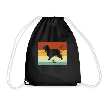 Cocker Spaniel Hund Hundeliebhaber Retro Geschenk - Turnbeutel - Schwarz - Vorne
