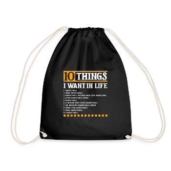 basketball basketballer sport basketball team - Drawstring Bag - black - Front