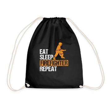 Manger dormir Répéter pompier pompier pompier - Sac de sport léger - noir - Devant
