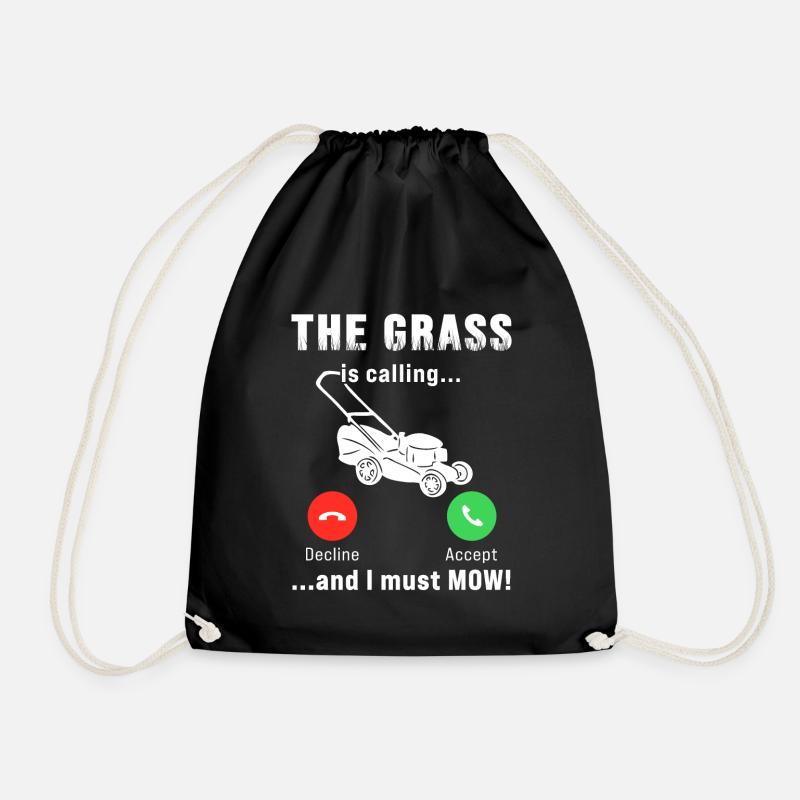 Funny Lawn Mower Lawn Mowing Lawn Care - Drawstring Bag - black