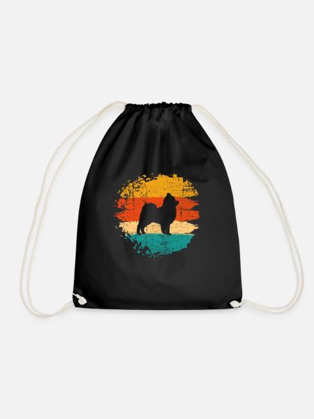 Pomeranian dog lover Retro vintage Gift idea - Turnbeutel - Schwarz