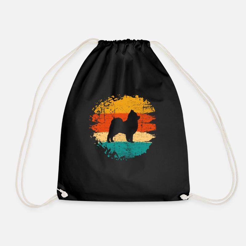 Pomeranian dog lover Retro vintage Gift idea - Turnbeutel - Schwarz