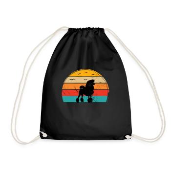 Poodle dog lover Retro vintage Gift idea - Turnbeutel - Schwarz - Vorne