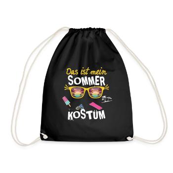Das ist mein Sommer Kostüm Sommerurlaub Ferien - Turnbeutel - Schwarz - Vorne