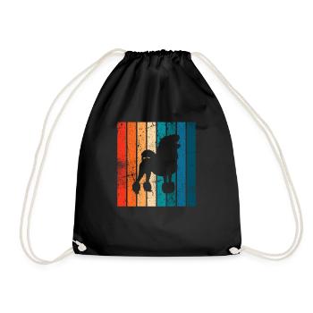 Poodle dog lover Retro vintage Gift idea - Turnbeutel - Schwarz - Vorne