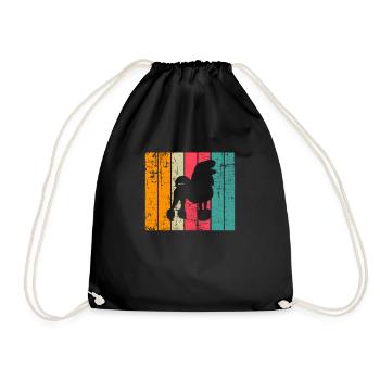 Poodle dog lover Retro vintage Gift idea - Turnbeutel - Schwarz - Vorne