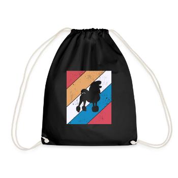 Poodle dog lover Retro vintage Gift idea - Turnbeutel - Schwarz - Vorne