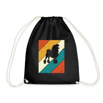 Poodle dog lover Retro vintage Gift idea - Turnbeutel - Schwarz - Vorne