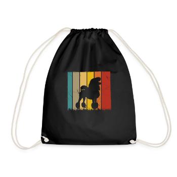 Poodle dog lover Retro vintage Gift idea - Turnbeutel - Schwarz - Vorne