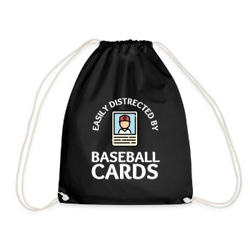 Baseball Card Collector And Baseball Memorabilia - Drawstring Bag - black - Front