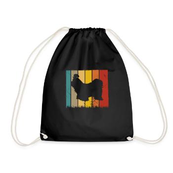 Shih Tzu dog lover Retro vintage Gift idea - Drawstring Bag - black - Front