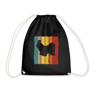 Shih Tzu dog lover Retro vintage Gift idea - Drawstring Bag - black - Front
