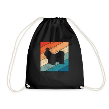 Shih Tzu dog lover Retro vintage Gift idea - Drawstring Bag - black - Front