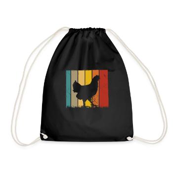 Chicken Farmer lover Retro vintage Gift idea - Turnbeutel - Schwarz - Vorne
