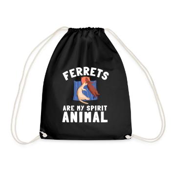 Ferret Weasel Pet Rodent Animal Vateranian - Turnbeutel - Schwarz - Vorne