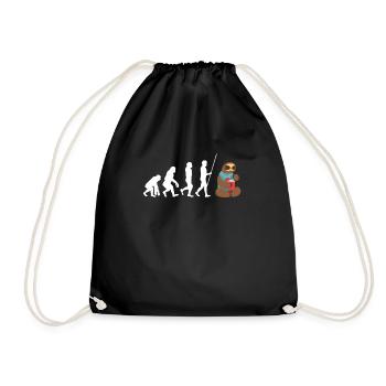 Popcorn Machine Movie Lover Theater Cinema - Drawstring Bag - black - Front