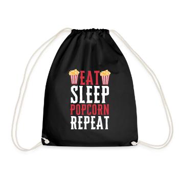 Popcorn Machine Movie Lover Theater Cinema - Drawstring Bag - black - Front