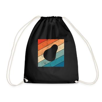 Avocado Vegan Lover Retro Veggie Diet Gift idea - Turnbeutel - Schwarz - Vorne