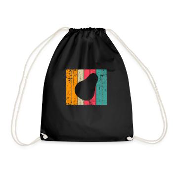 Avocado Vegan Lover Retro Veggie Diet Gift idea - Turnbeutel - Schwarz - Vorne