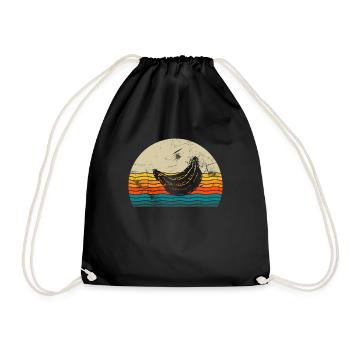 Banana Vegan Lover Retro Veggie Fruit Gift idea - Drawstring Bag - black - Front