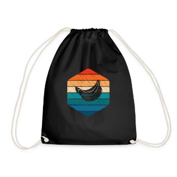 Banana Vegan Lover Retro Veggie Fruit Gift idea - Turnbeutel - Schwarz - Vorne
