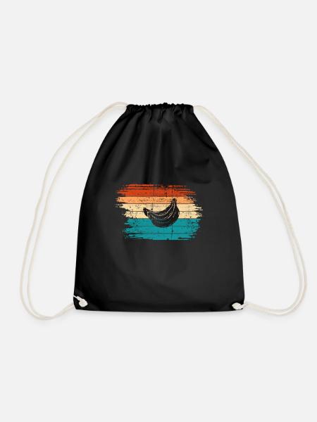 Banana Vegan Lover Retro Veggie Fruit Gift idea - Turnbeutel - Schwarz